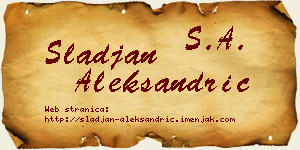 Slađan Aleksandrić vizit kartica